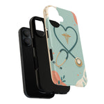 Stethoscope Heart Phone Case, Nurse Icon Teal Cover