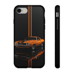 Orange Cuda Phone Case, Muscle Car Stripe Studio Cover, Gift