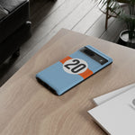 Copy of Blue Orange Number 20 Retro Racing Stripe Tough Phone Case Cover