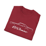 1966 El Camino SS Outline Silhouette Truck T-Shirt Line Art Emblem Car Fan Gift Tee