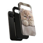 Persian Kitten Phone Case, Sleepy Macro Close-Up Portrait Cover