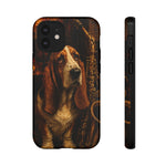 Basset Hound Phone Case Jazz Saxophone Tough Cover Gift Art