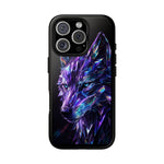Holographic Wolf Phone Case, Fractured Prism Iridescent Cover