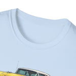 Yellow 1955 Chevy Bel Air T-Shirt | Vintage Classic Car Trio Illustration