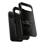 Black Classic C10 Truck Phone Case | Vintage Pickup Reflection, Minimal Auto Design