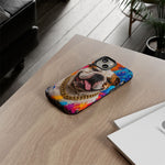 Bulldog Pop Art Portrait Tough Phone Case - Paint Splash