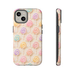 Pastel Swirl Lollipops Tough Case | Candy Pattern Phone Cover