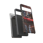 Red FD RX-7 Blossom Alley Tough Phone Case - Rain-Slicked Night