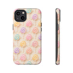 Pastel Swirl Lollipops Tough Case | Candy Pattern Phone Cover