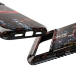 Red FD RX-7 Blossom Alley Tough Phone Case - Rain-Slicked Night