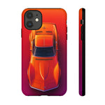 C3 Corvette Phone Case, Orange Top-Down Duotone Gradient Cover
