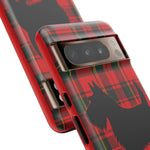 Scottish Terrier Silhouette Plaid Art Tough Phone Case
