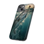 Striped Bass Phone Case, Sunset Topwater Strike Cover for Anglers