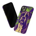 Boxer Halftone Portrait Tough Phone Case - Green and Violet