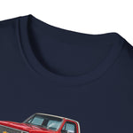 1982 Chevy K10 Silverado Red Pickup T-Shirt | Trio Truck Illustration