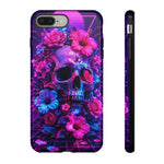 Synthwave Skull Neon Floral Vaporwave Art Tough Phone Case