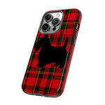 Scottish Terrier Silhouette Plaid Art Tough Phone Case