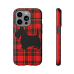 Scottish Terrier Silhouette Plaid Art Tough Phone Case