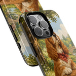 Cocker Spaniel Picnic Scene phone case | vintage dog art