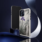 Purple Iris Rain Lakeside Phone Case Zen Art Tough Case