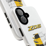 Z06 Corvette Phone Case, Yellow Sketch Reveal Chrome Cover