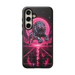 Chrome Lion Phone Case, Neon Grid Katakana Pride Tough Cover