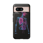Neon Anatomical Skeleton Phone Case | Internal Displacement Art