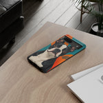 Boston Terrier Pop-Art Portrait Tough Phone Case - Teal Orange
