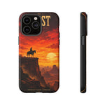 Western Sunset Cowboy Phone Case | Rugged Protective Cover
