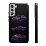 Purple R33 Skyline GTR JDM Sports Car Phone Case Tough Multi View