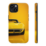 Yellow Corvette Phone Case, C3 Stingray Classic Sports Cover, Gift