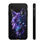 Holographic Wolf Phone Case, Fractured Prism Iridescent Cover