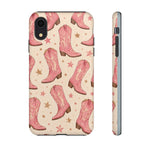 Pink Cowboy Boots phone case | Western pattern | Pastel stars