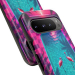 Neon Flamingo Pool Vaporwave Art Tough Phone Case