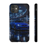 Skyline GT-R R34 Bayside Blue Tokyo Night Art Tough Phone Case