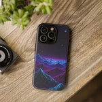 Retro Neon Mountains Phone Case | Vaporwave Galaxy Landscape