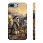 Poodle Painter Scene phone case | Artistic Dog Landscape