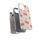 Pink Cherry Pattern Phone Case | Cute Retro Fruit Design