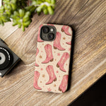 Pink Cowboy Boots phone case | Western pattern | Pastel stars