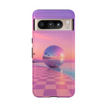 Retro Vaporwave Sunset sphere phone case | protective cover
