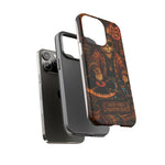 DJ Cat Phone Case, Glowing Turntables Folk Art Cover