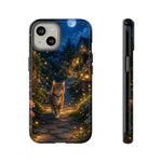 Moonlit Garden Cat Phone Case, Firefly Painterly Art Cover