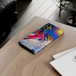 Retro Skiers Phone Case | Neon 80s Skiing Tough Cover
