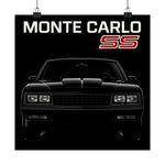 1986 Chevy Monte Carlo SS Poster Classic Muscle Car Wall Art Print Retro Garage