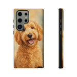 Goldendoodle Fluffy Curls Portrait Art Tough Phone Case