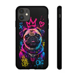 Pug Neon Graffiti Portrait Tough Phone Case - Dripping Paint