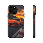Orange C8 Z06 Flat Plane V8 Speed Art Tough Phone Case