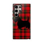 Scottish Terrier Silhouette Plaid Art Tough Phone Case