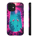 Neon Flamingo Pool Vaporwave Art Tough Phone Case