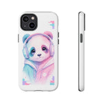 Pastel Panda Phone Case, Glitch Color Block Cover